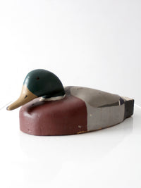 large vintage folk art mallard duck decoy