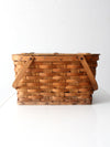 vintage splint weave picnic basket