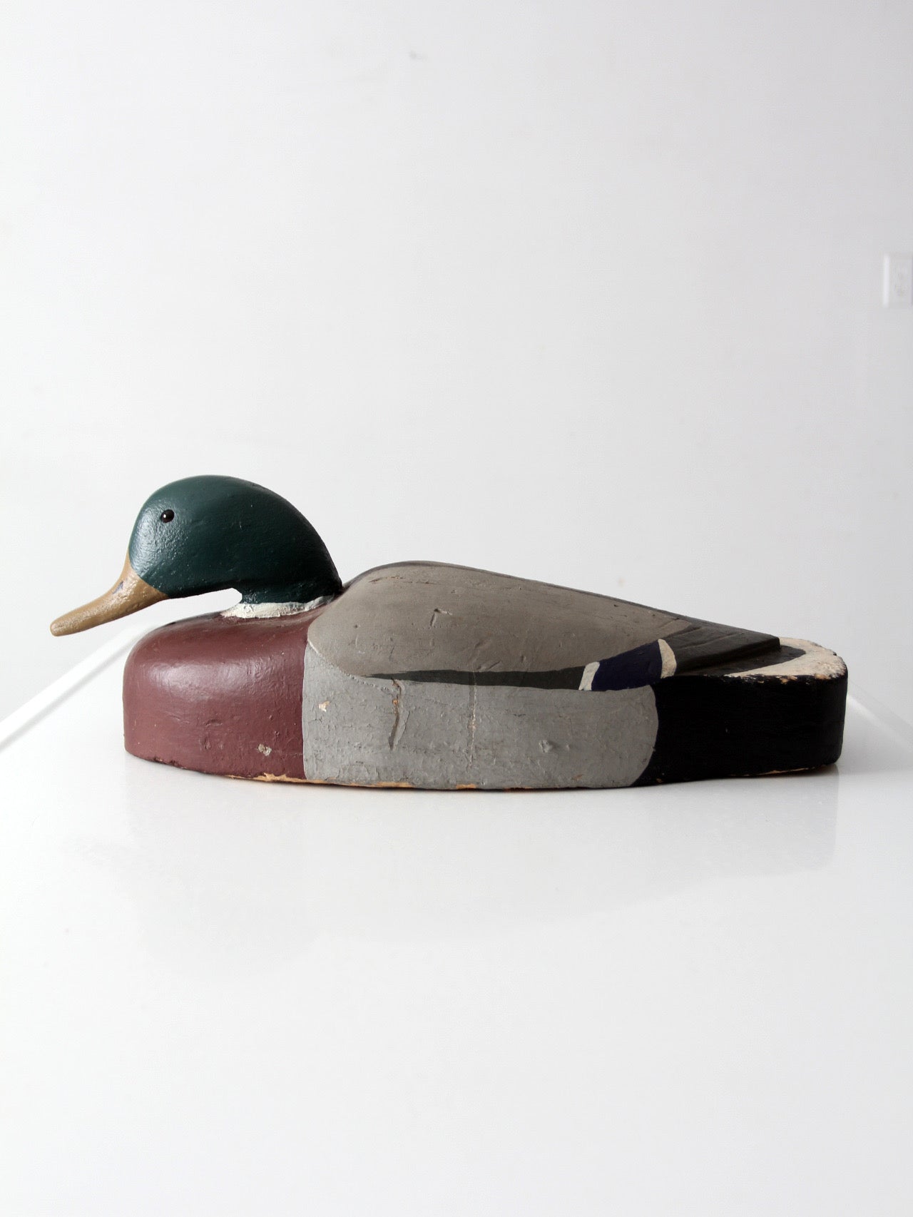 large vintage folk art mallard duck decoy
