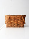 vintage splint weave picnic basket