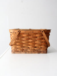 vintage splint weave picnic basket