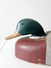 large vintage folk art mallard duck decoy
