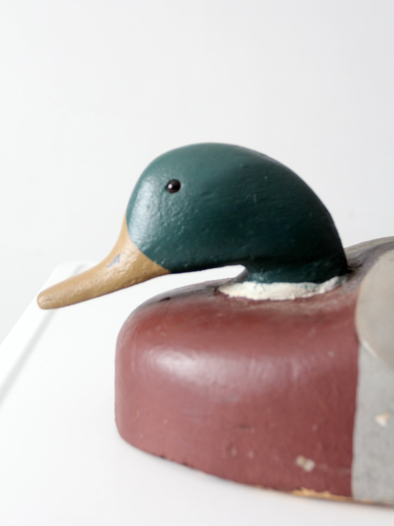 large vintage folk art mallard duck decoy