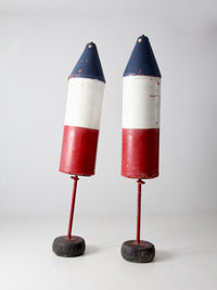 pair of vintage nautical marker buoys