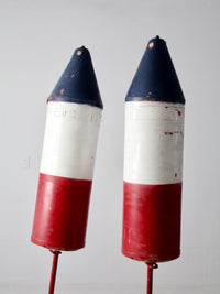 pair of vintage nautical marker buoys