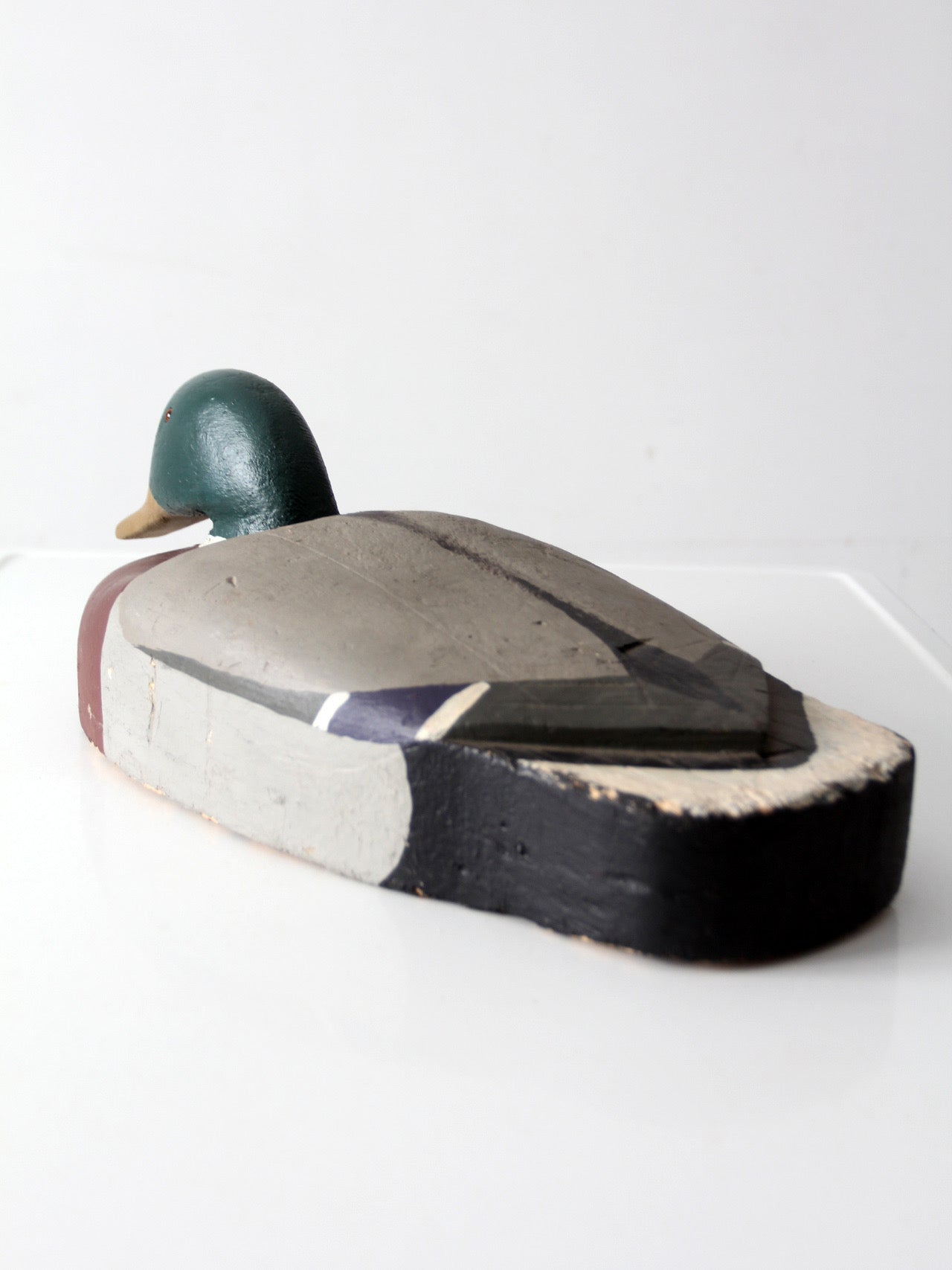 large vintage folk art mallard duck decoy