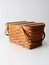 vintage splint weave picnic basket