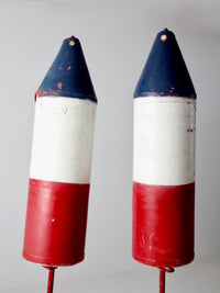 pair of vintage nautical marker buoys
