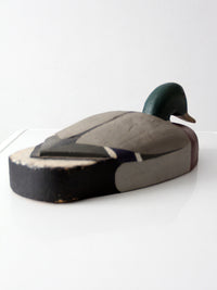 large vintage folk art mallard duck decoy