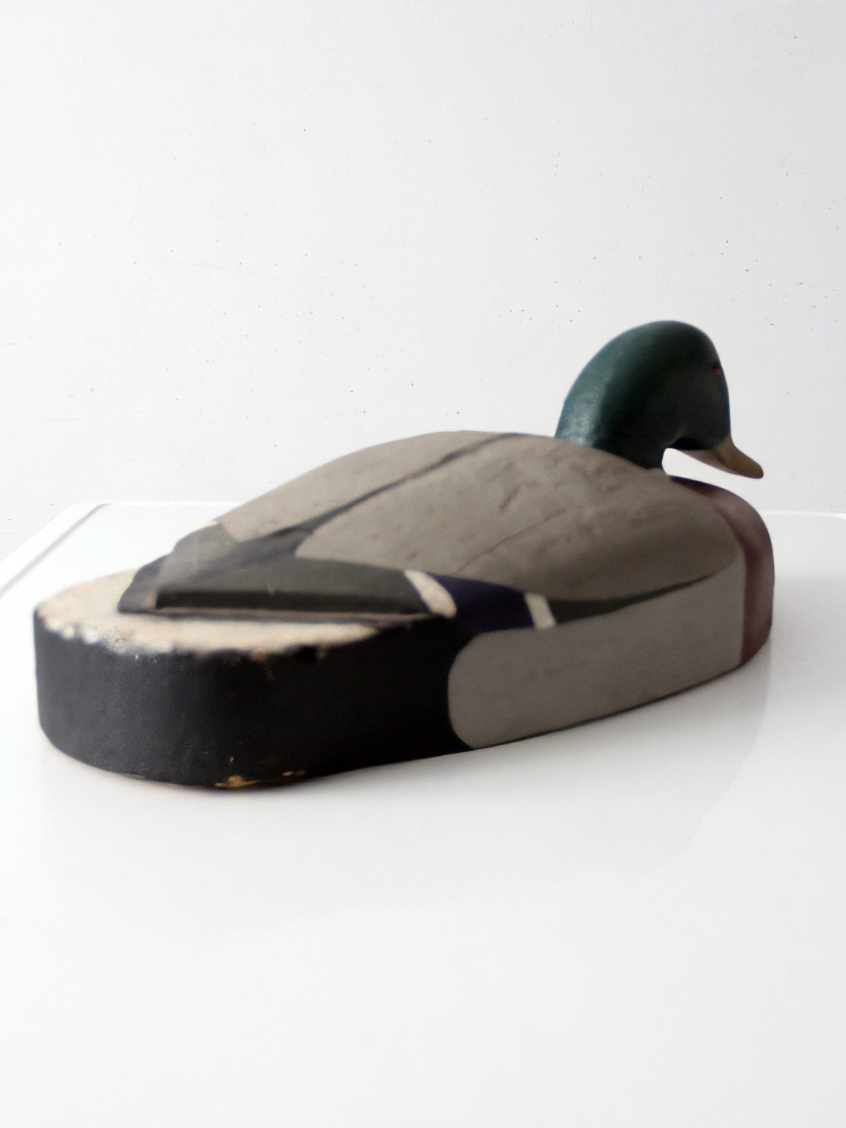 large vintage folk art mallard duck decoy