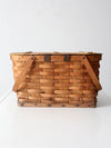 vintage splint weave picnic basket