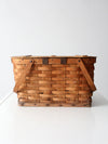 vintage splint weave picnic basket