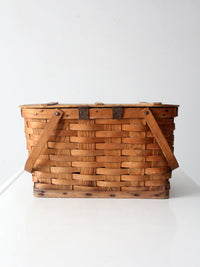 vintage splint weave picnic basket