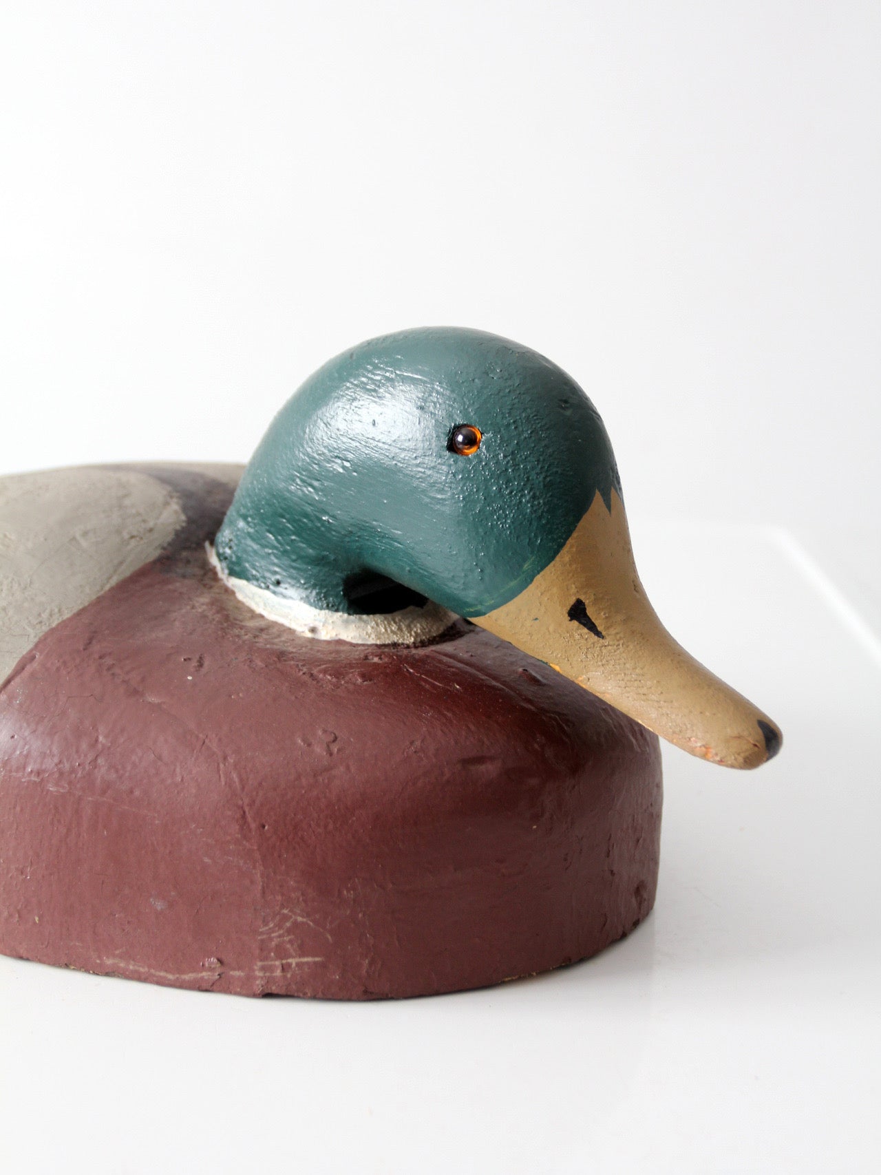large vintage folk art mallard duck decoy