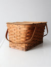 vintage splint weave picnic basket