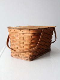 vintage splint weave picnic basket