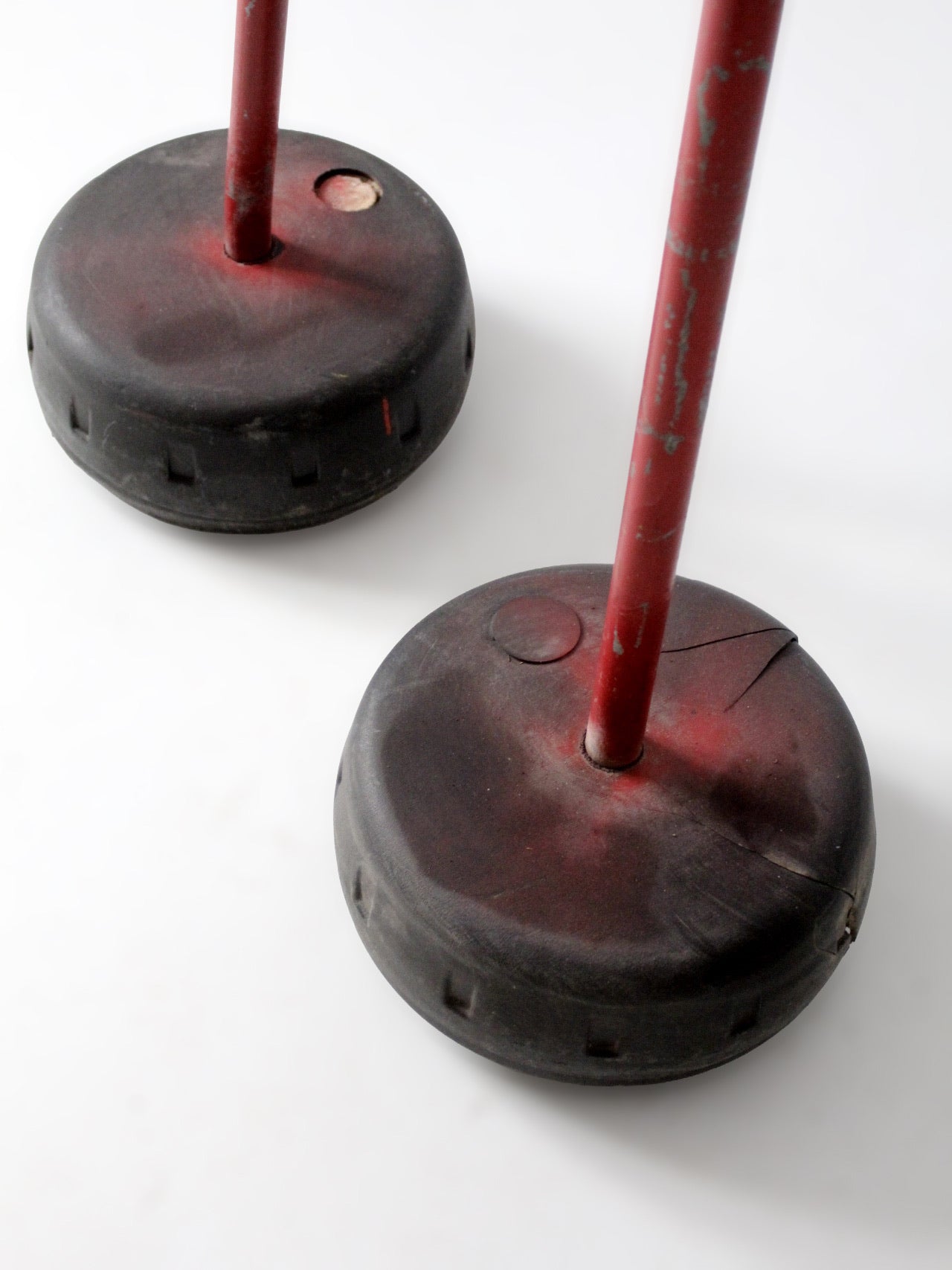 pair of vintage nautical marker buoys