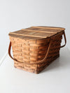 vintage splint weave picnic basket