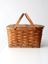 vintage splint weave picnic basket