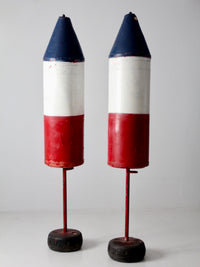 pair of vintage nautical marker buoys