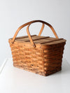 vintage splint weave picnic basket