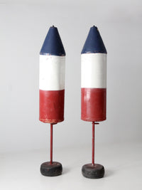 pair of vintage nautical marker buoys