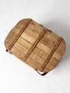 vintage splint weave picnic basket