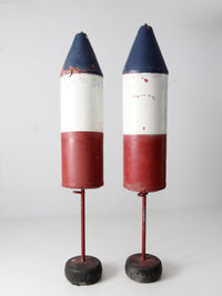 pair of vintage nautical marker buoys