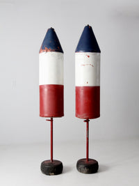 pair of vintage nautical marker buoys