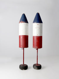 pair of vintage nautical marker buoys
