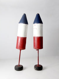 pair of vintage nautical marker buoys