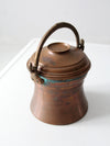 antique copper fire pot bucket