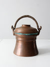 antique copper fire pot bucket