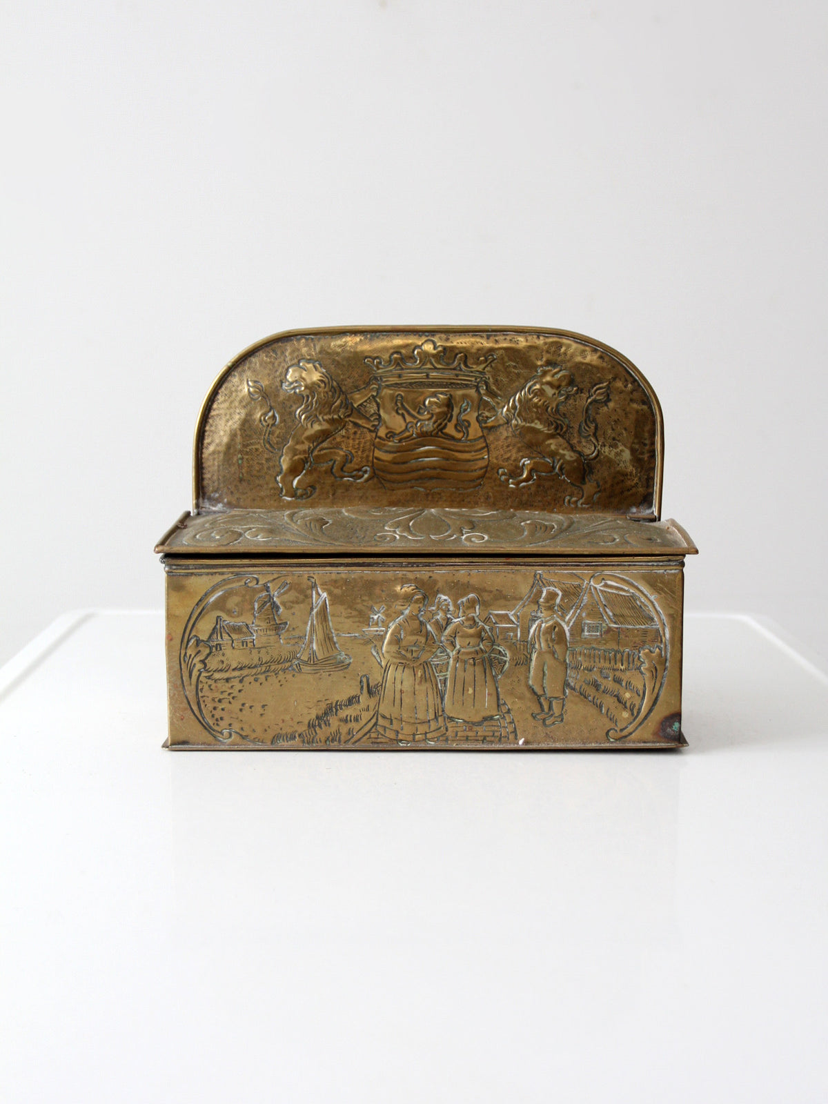 vintage Dutch brass candlebox