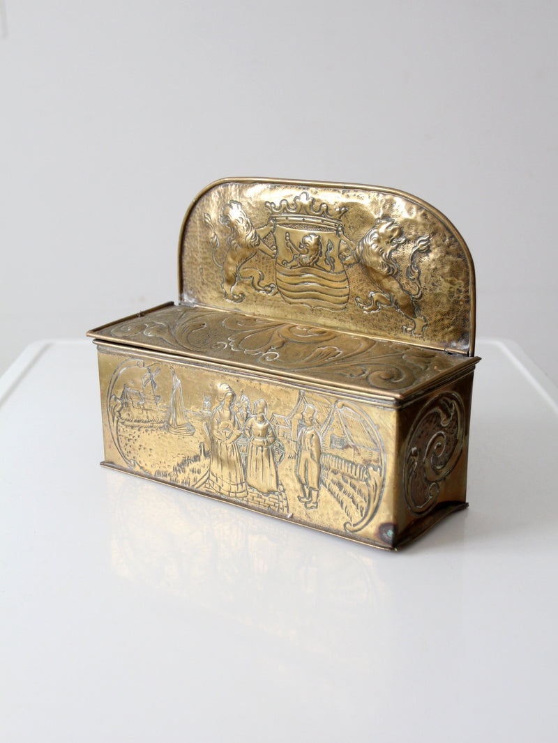 vintage Dutch brass candlebox