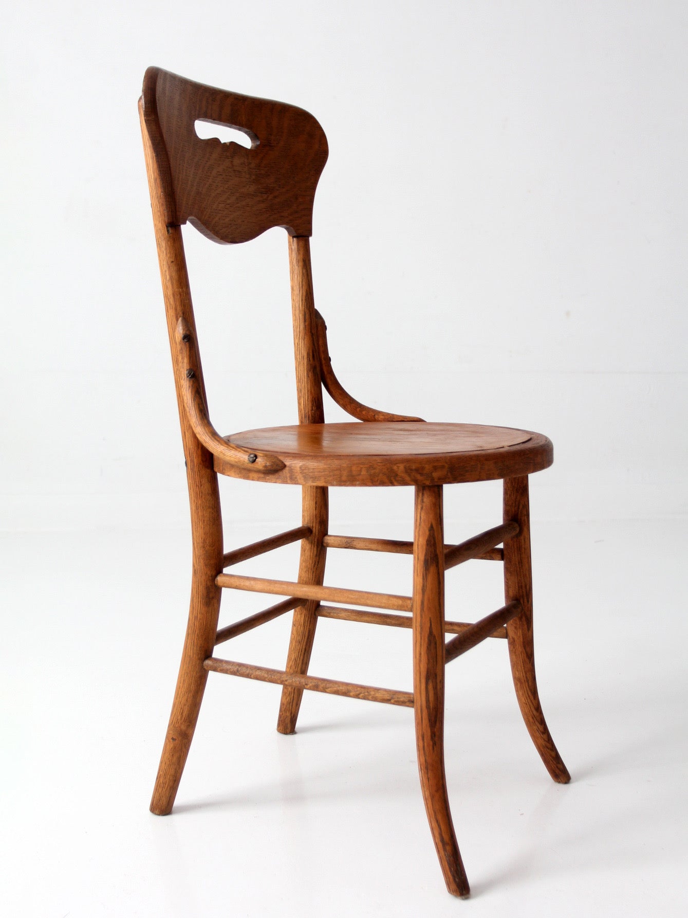 antique Arts & Crafts oak side chair