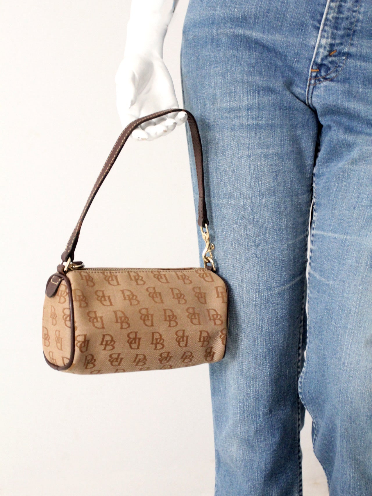 vintage Dooney & Bourke signature DB barrel mini bag