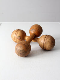 antique wood hand weights set