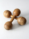 antique wood hand weights set