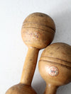 antique wood hand weights set