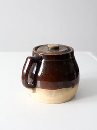 antique stoneware bean pot