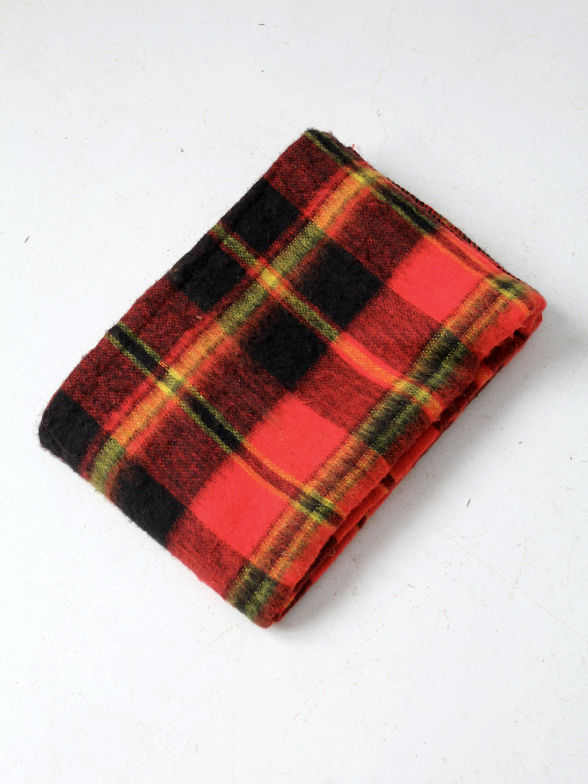 vintage Beacon red tartan plaid throw blanket