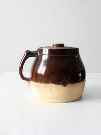 antique stoneware bean pot