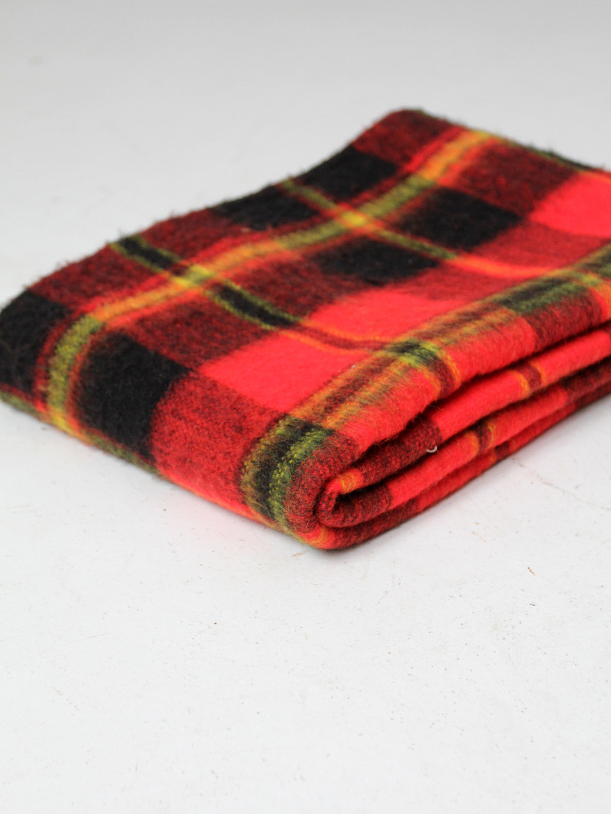 vintage Beacon red tartan plaid throw blanket