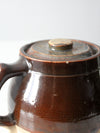 antique stoneware bean pot