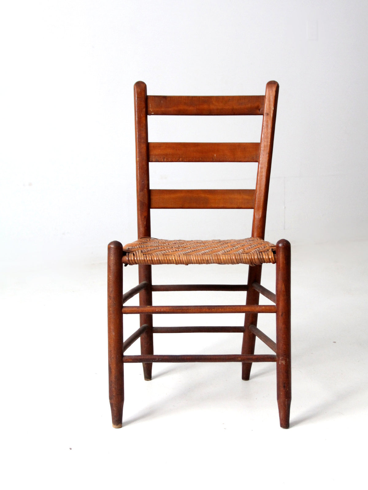 antique splint weave seat chair