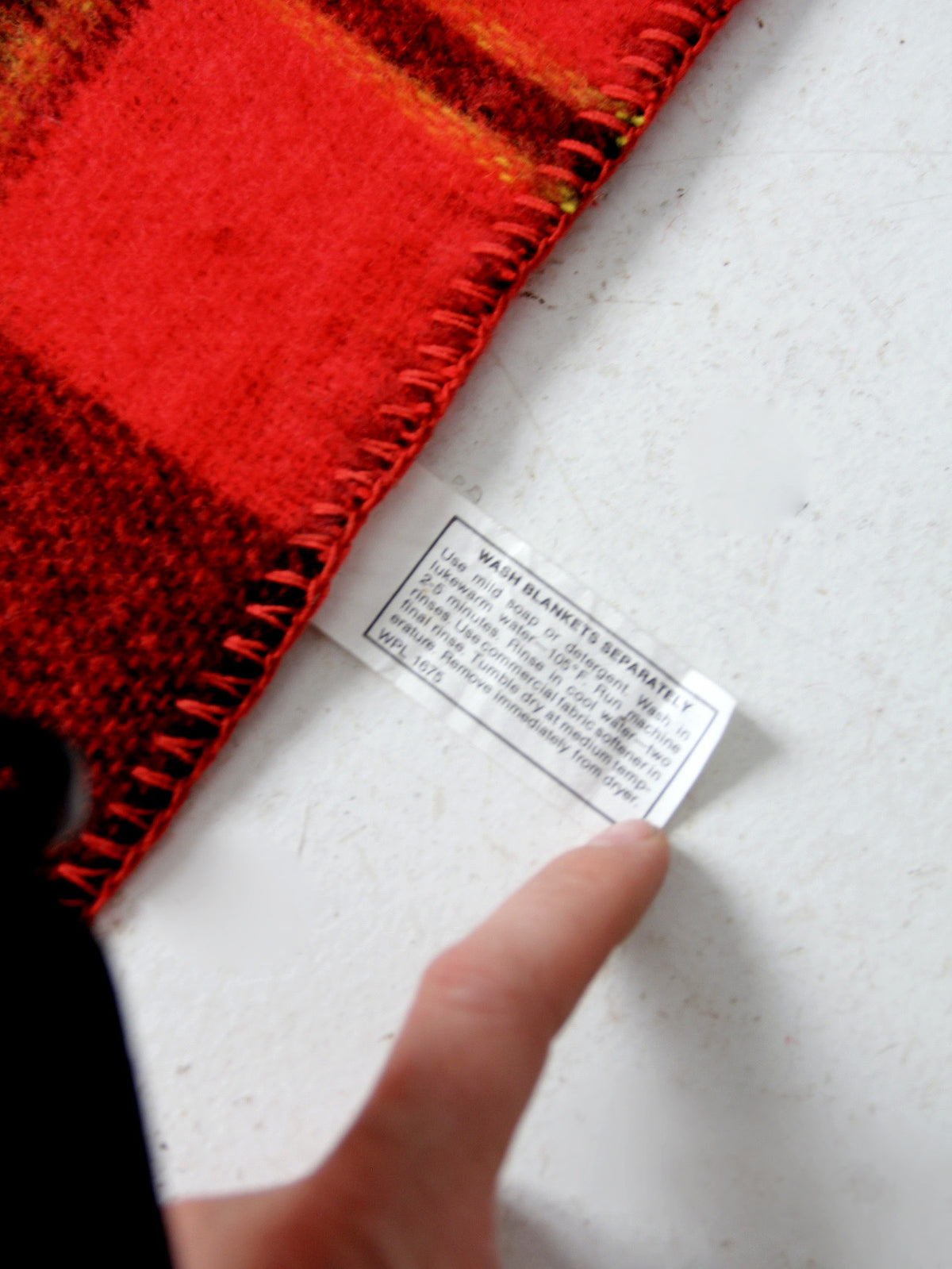 vintage Beacon red tartan plaid throw blanket