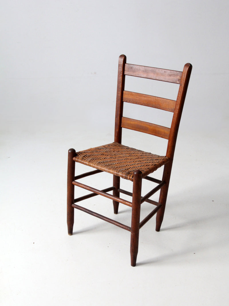 antique splint weave seat chair