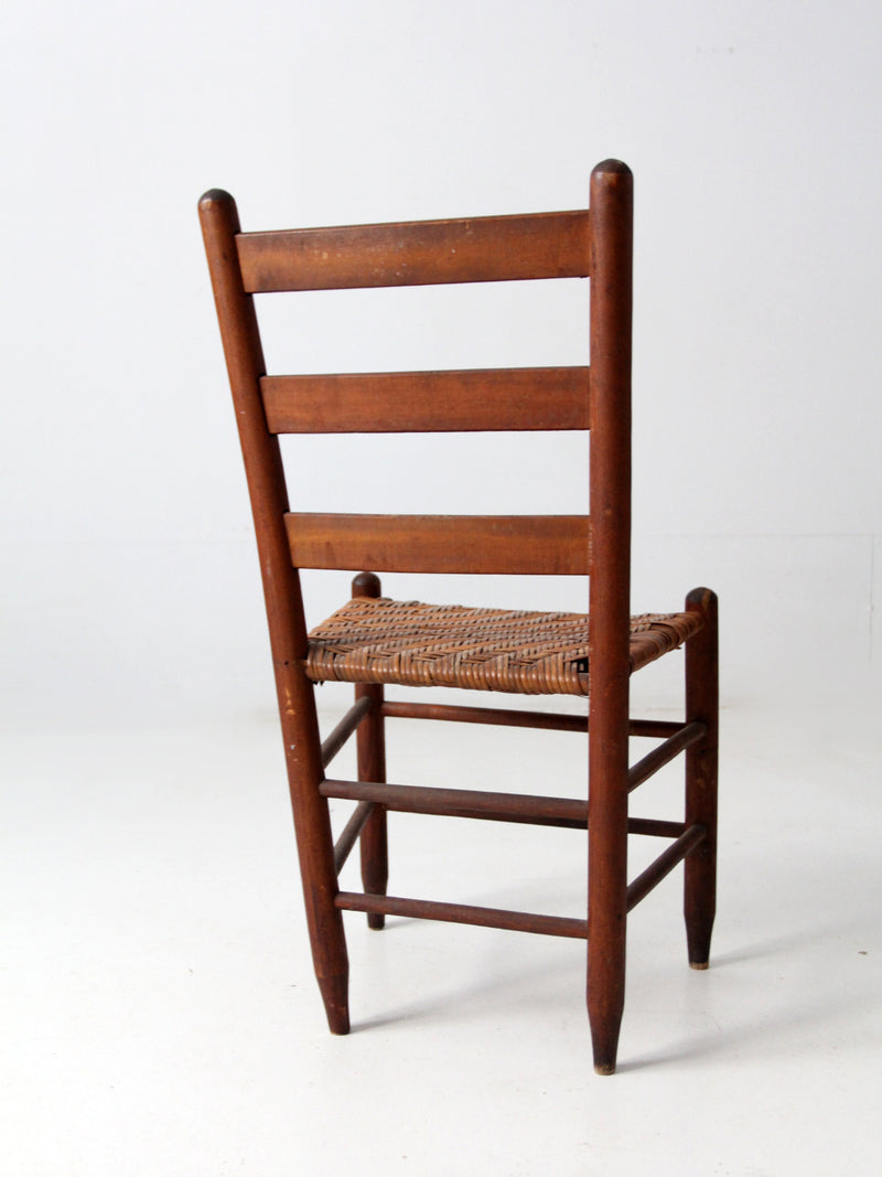 antique splint weave seat chair