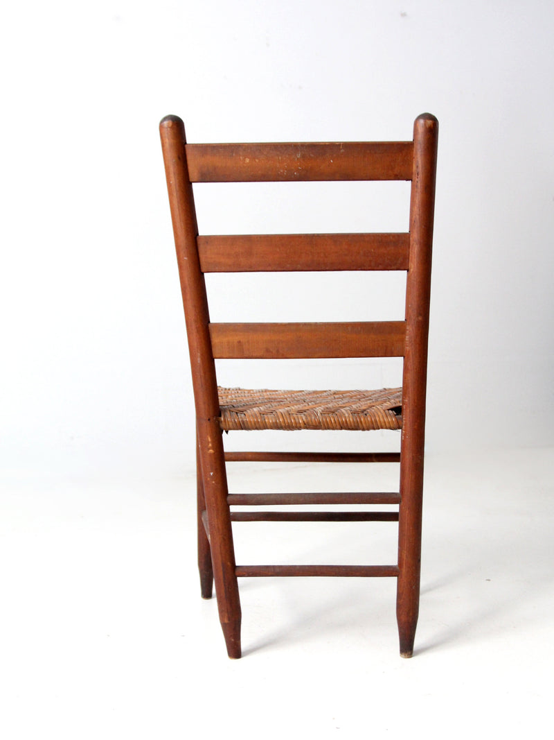 antique splint weave seat chair